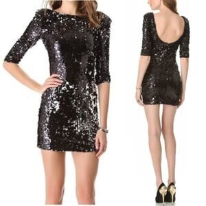 BLAQUE LABEL Women's Black Mini Sequin Dress Size M